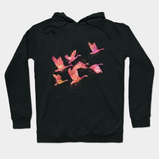 Geese Birds Forest Wild Nature World Earth Free Flight Watercolor Hoodie